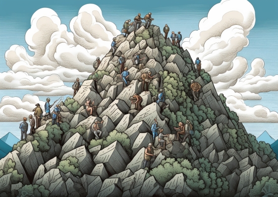 coincu_Illustrate_pioneers_scaling_a_mountain_of_dollar_signs_s_18f59de6-ec5d-4a3e-902e-75b992581460.png
