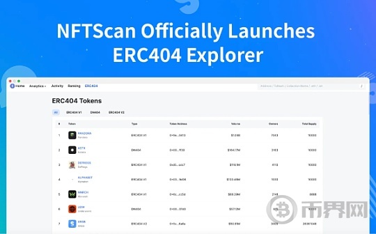 NFTScan 正式上线 ERC404 浏览器和 NFT API 数据服务