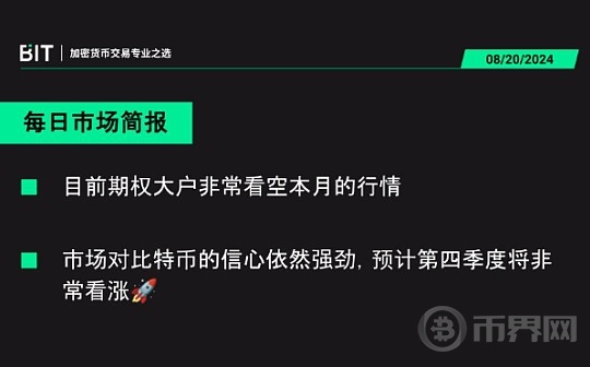 BIT 每日市场简报 08.20 - 预计第四季度将非常看涨