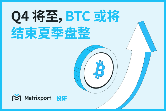 Matrixport投研：Q4将至，BTC或将结束夏季盘整