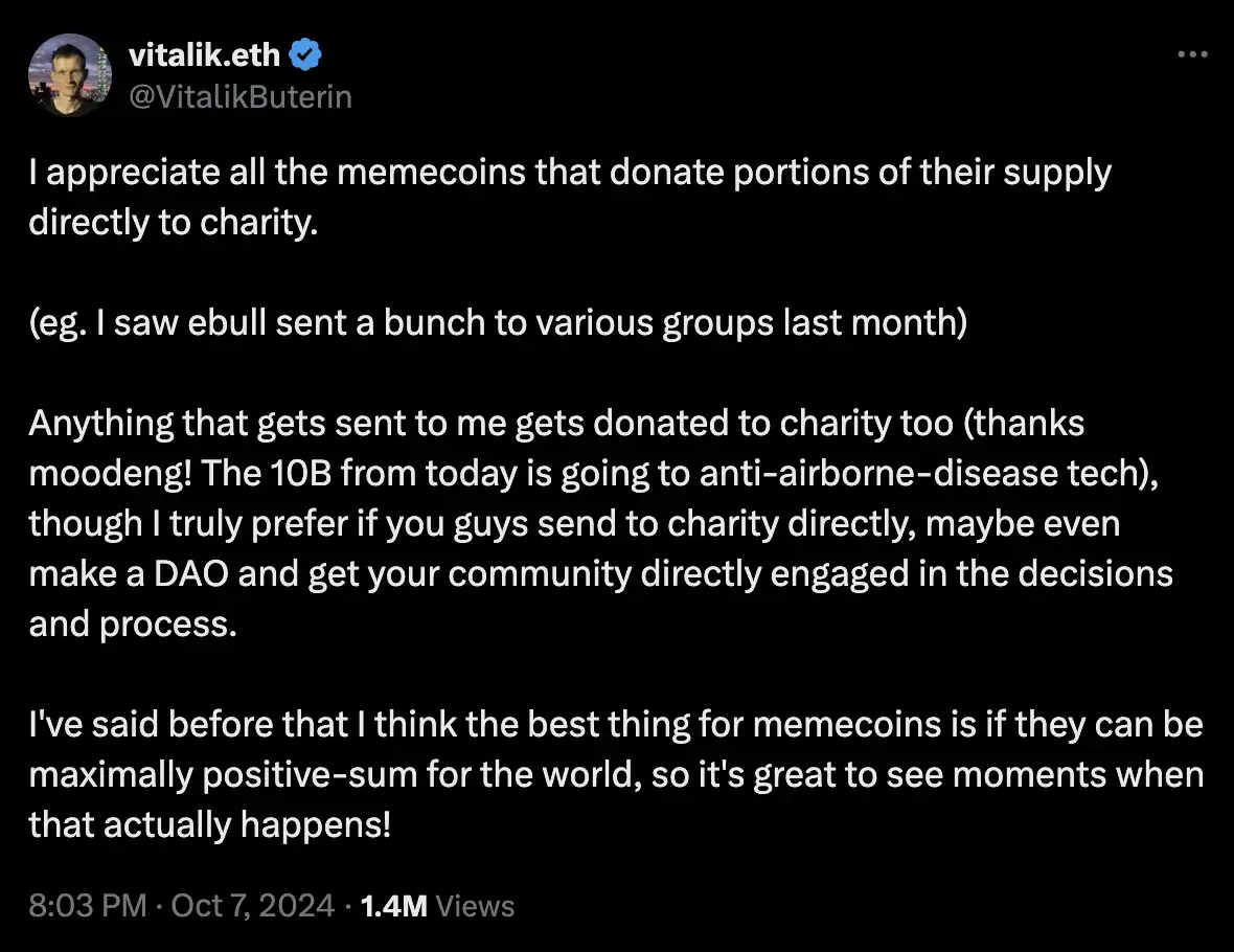 Vitalik卖币叙事、Cult文化复兴，盘点假期里值得关注的Meme