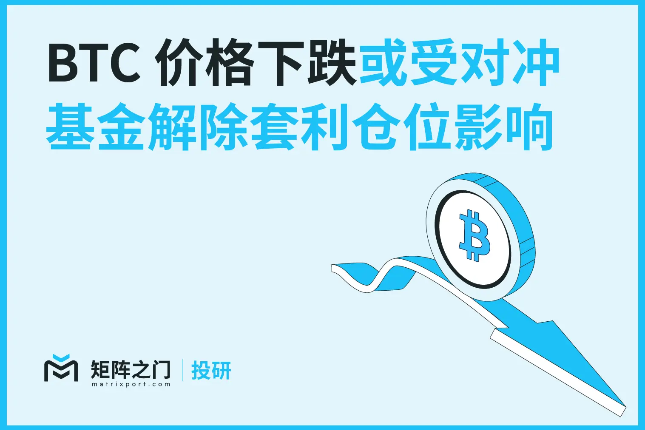 Matrixport投研:BTC价格下跌或受对冲基金解除套利仓位影响