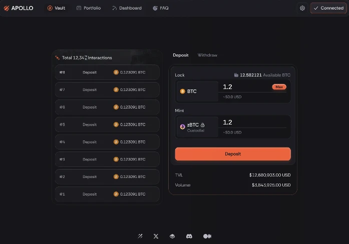 Zeus里程碑：APOLLO主网v1和zBTC发布