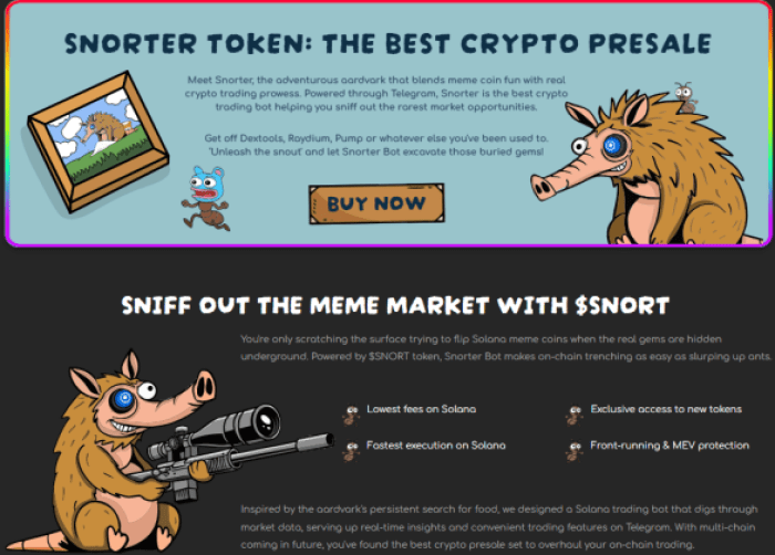 Snorter Token presale page