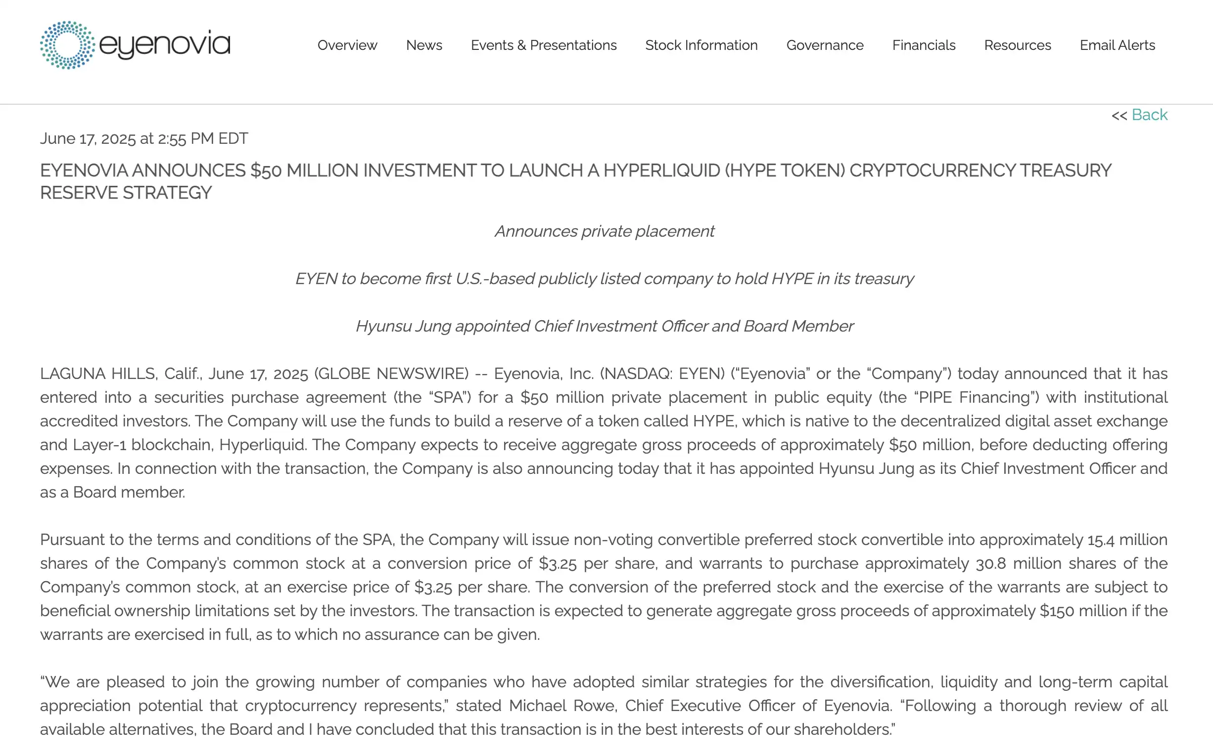 Eyen单日大涨77%，HYPE成为币股新玩家