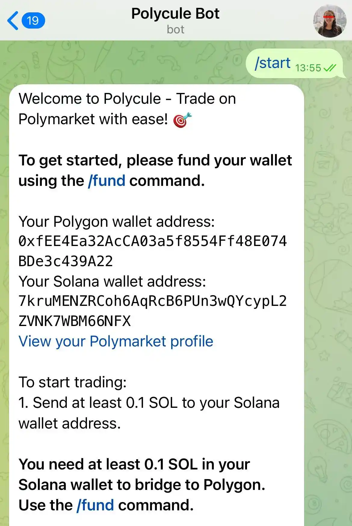 Polycule操作指南：快速玩转Polymarket的Telegram Bot