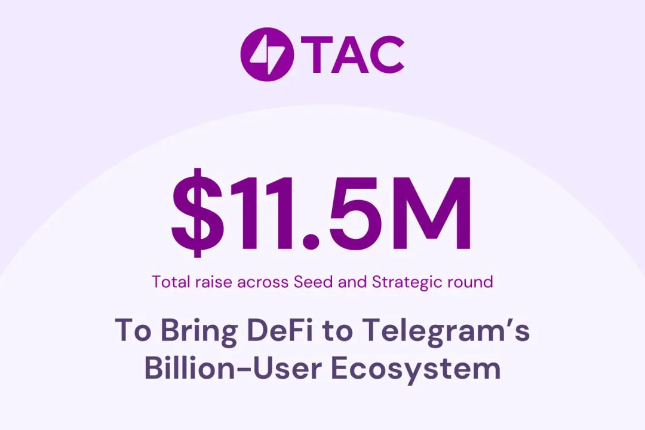 融资1150万美元，TAC想要带领Telegram十亿用户生态拥抱DeFi