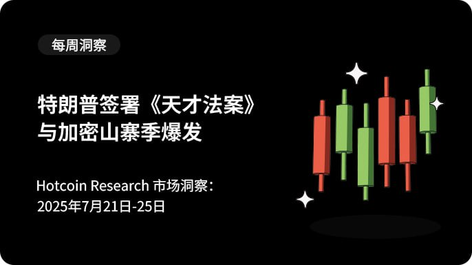 特朗普签署《天才法案》与加密山寨季爆发  Hotcoin Research 市场洞察 | 2025年7月21日-25日
