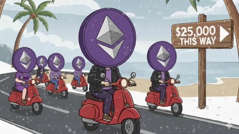 L'Ethereum peut-il atteindre 25 000 $ en 2026 ? Des dirigeants optimistes sommés de « payer » après avoir perdu des paris de prédiction