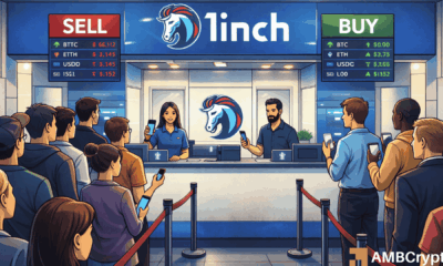 Onchain data shows vested 1INCH holders distributing tokens as price drops 15%