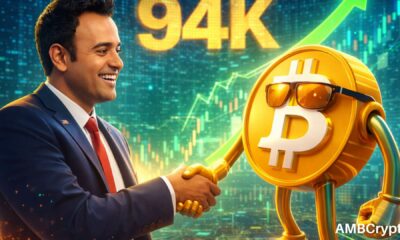 Bitcoin tiến gần 95.000 USD khi Strive bổ sung 100 triệu USD – Liệu BTC có thể duy trì đà tăng này?