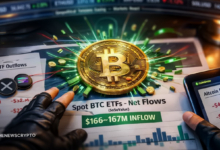 U.S. Spot Bitcoin ETFs Gain $167M as Ethereum, XRP, and Solana ETFs See Third Day of Outflows