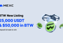 MEXC上线Bitway (BTW) 并推出50,000美元BTW及25,000 USDT空投+奖励活动