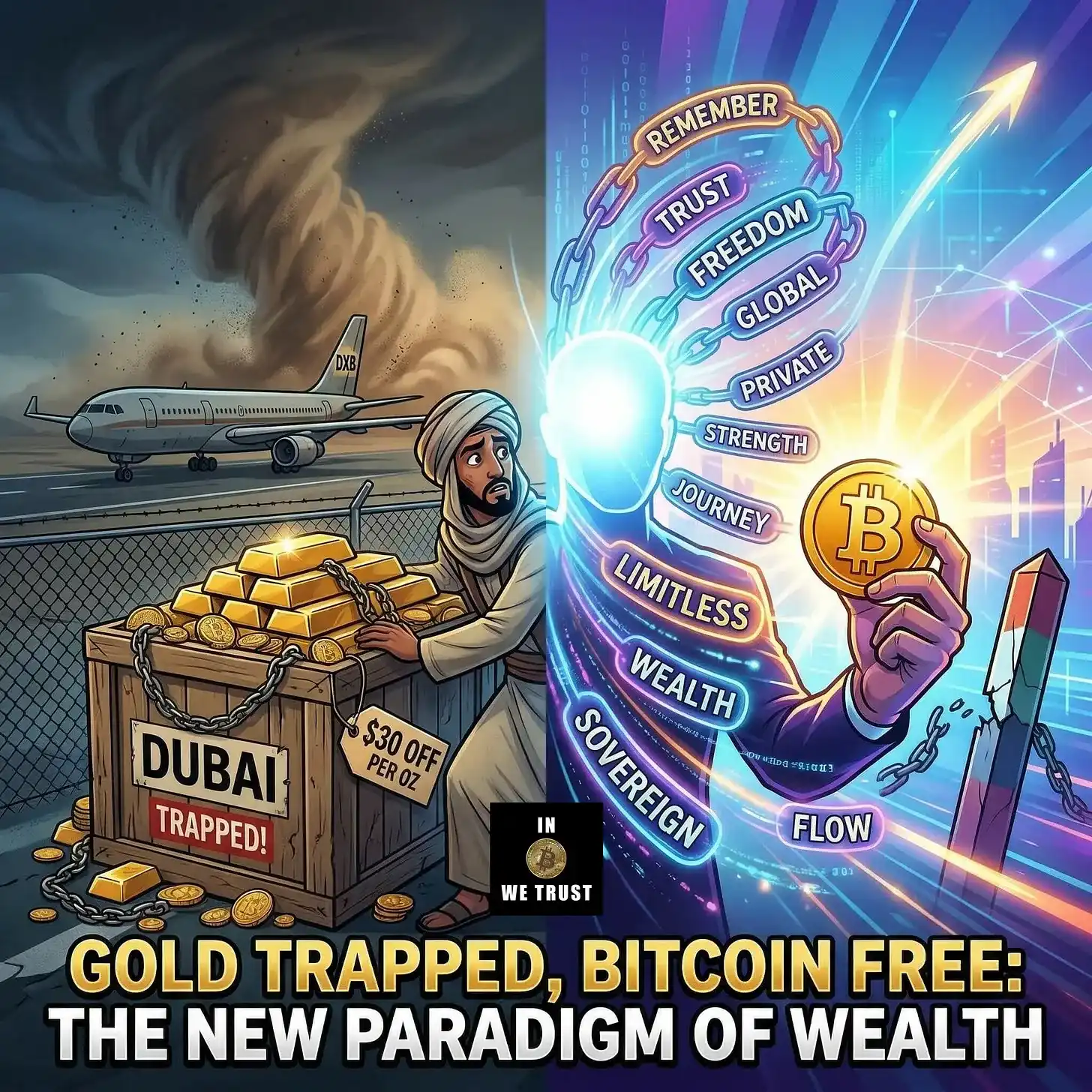 Gold Trapped in the Desert, Borderless Bitcoin: The New Paradigm of Wealth in an Era of War