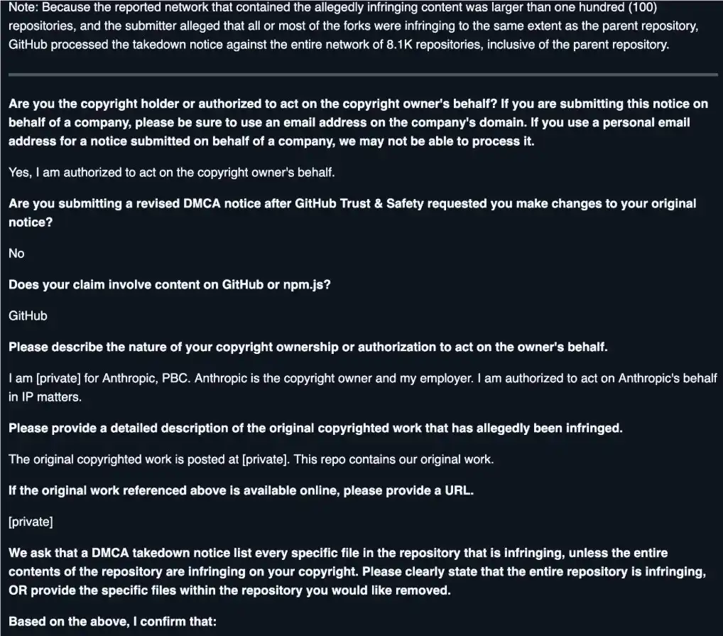 Anthropic Gửi Thông Báo DMCA, Gỡ Hàng Loạt 8100 Kho Mã Nguồn