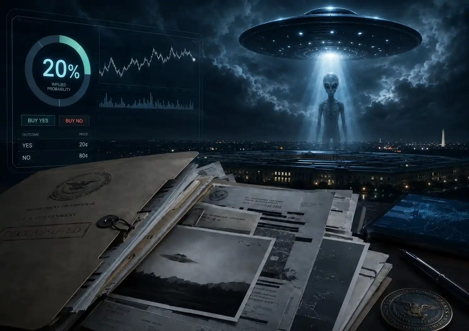 After UFO Files Released, Why Does Prediction Market Only Price Alien Existence Probability at 20%?