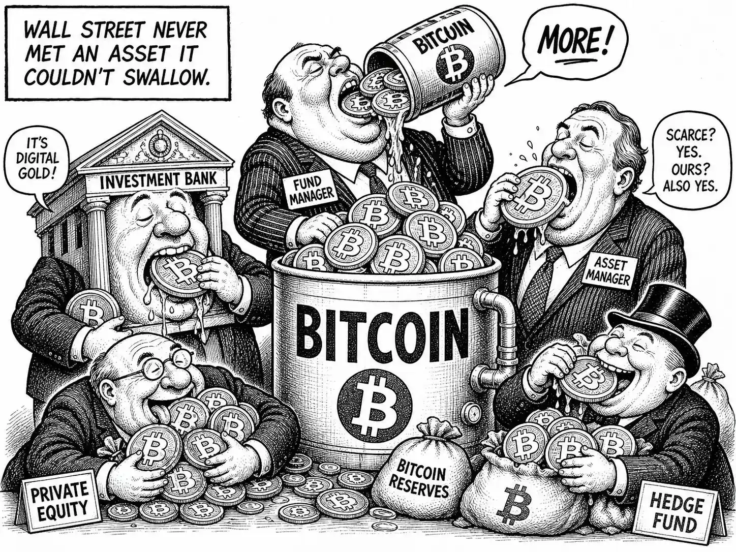 分析：机构加速囤积 BTC，日购买量达挖矿产出 6 倍，目标价 96000 美元