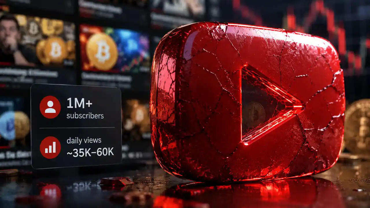YouTube Crypto Channel Views Drop 70% by 2026, Retail Attention Crisis Reshaping Next Cycle