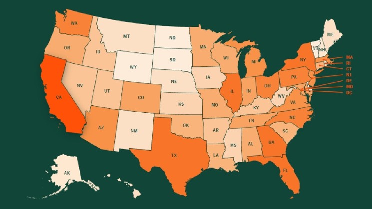 Interactive Map Pinpoints Where 67 Million Crypto Owners Reside Across the United States