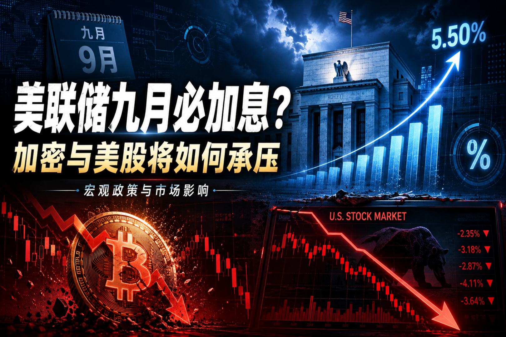Will the Federal Reserve Definitely Raise Interest Rates in September? How Will Cryptocurrencies and US Stocks Bear the Pressure?