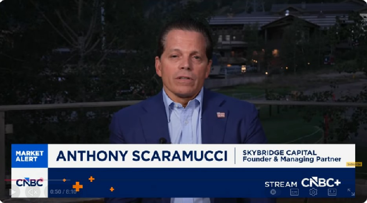 Anthony Scaramucci declaró que la caída del 55% de Bitcoin es motivo de optimismo