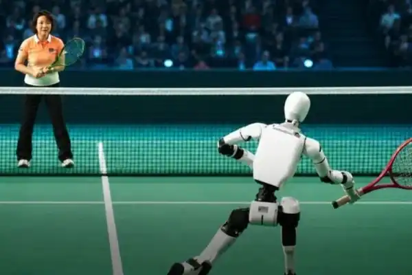 Just Now, The World's First Human vs. Robot Tennis Match Begins, Robot's Desperate Save Leaves Zheng Jie Astonished