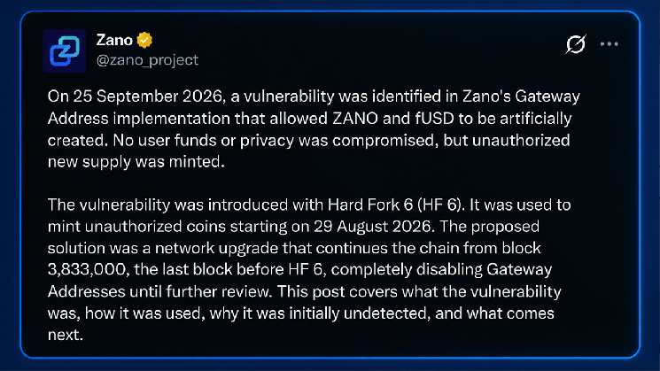 Zano Claims Illicit Tokens Worth Over $200 Million Led to 30-Day Blockchain 'Rollback'